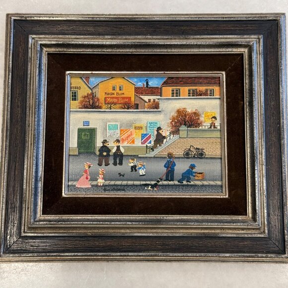 Bin Kashiwa Original Oil Painting Paris Montmartre Neighborhood Signed Framed - Picture 2 of 15